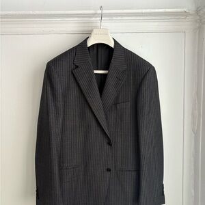 Canali Charcoal Pinstripe Blazer Jacket